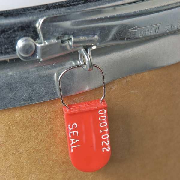 Padlock Seal, Plastic with Wire Hasp, HDPE, Yellow, PK100