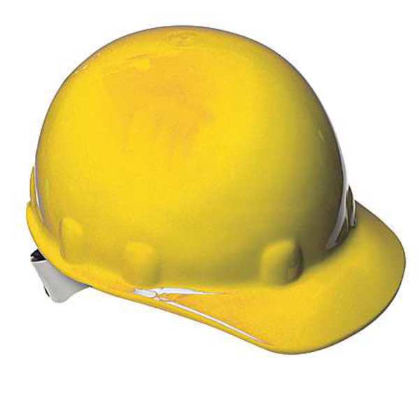 Front Brim Hard Hat, Type 1, Class E, Ratchet (8-Point), Yellow