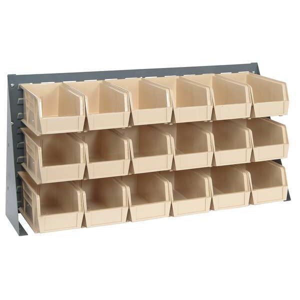 Steel Louvered Bench Rack, 36 in W x 1/4 in D x 20 in H, Gray