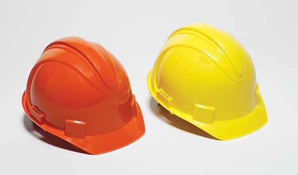 Front Brim Hard Hat, Type 1, Class E, Ratchet (4-Point), Yellow
