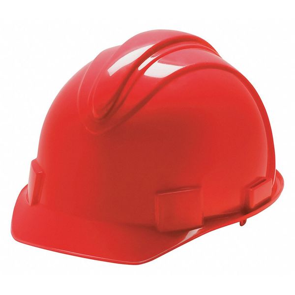 Front Brim Hard Hat, Type 1, Class E, Ratchet (4-Point), Red
