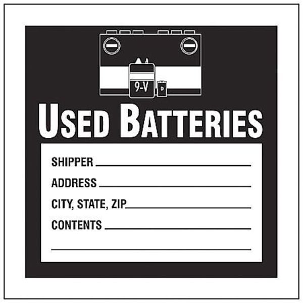 Hazardous Waste Label, 6 In. H, PK100