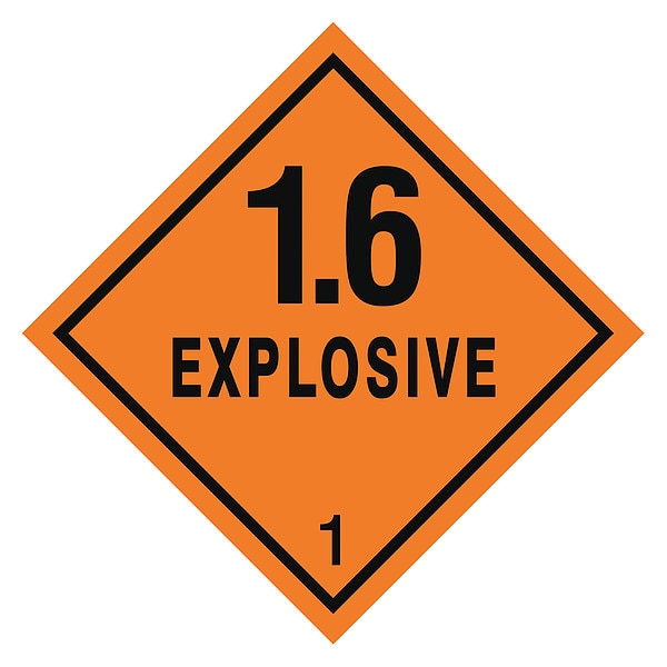 DOT Label, 4 In. H, Black/Orange, PK100