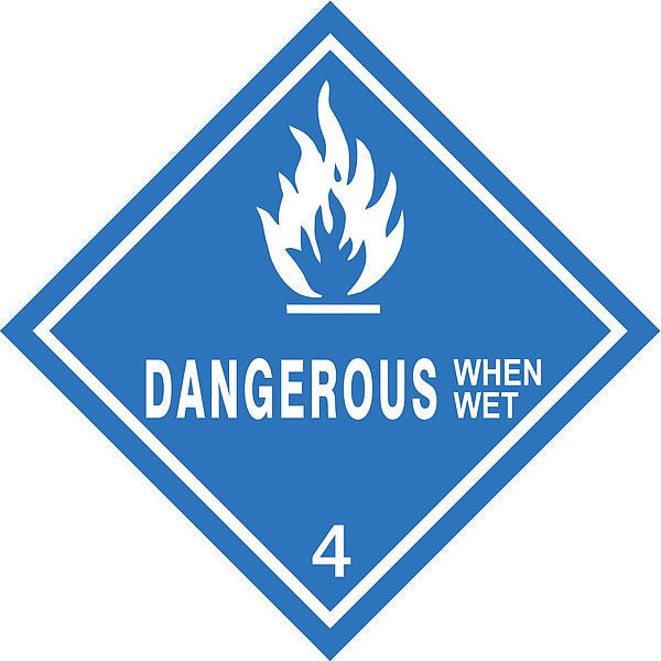 DOT Label, 4 In. W, White/Blue, PK250