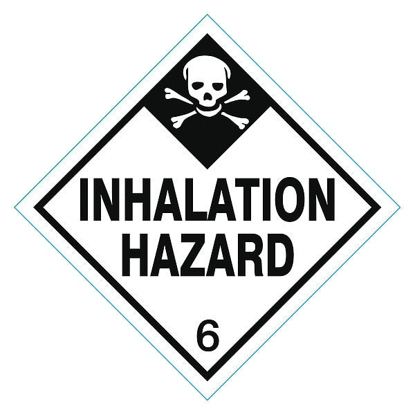 DOT Label Inhalation Hazard, Black/White, Pk500