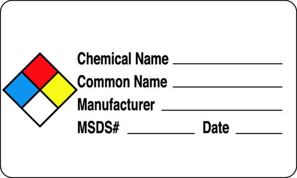 Hazard Chemical Label, Roll, PK250