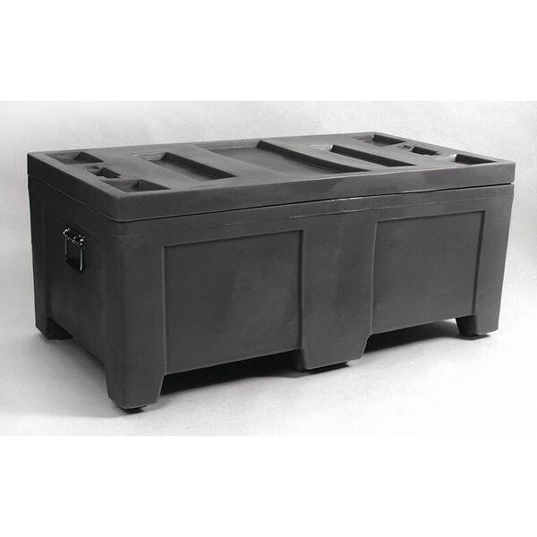 Black Bulk Container, Plastic, 16.5 cu ft Volume Capacity