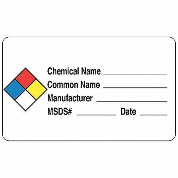 Hazard Chemical Label, 3/4HX2-1/2W, PK250
