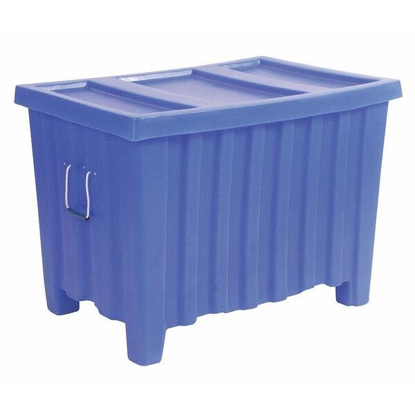 White Bulk Container, Plastic, 14 cu ft Volume Capacity