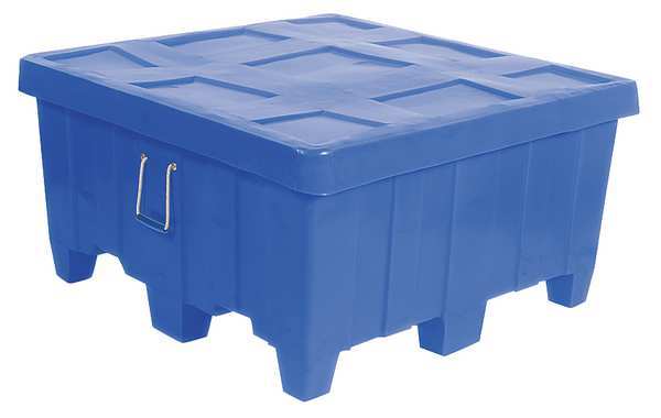Blue Ribbed Wall Container, Plastic, 18 cu ft Volume Capacity
