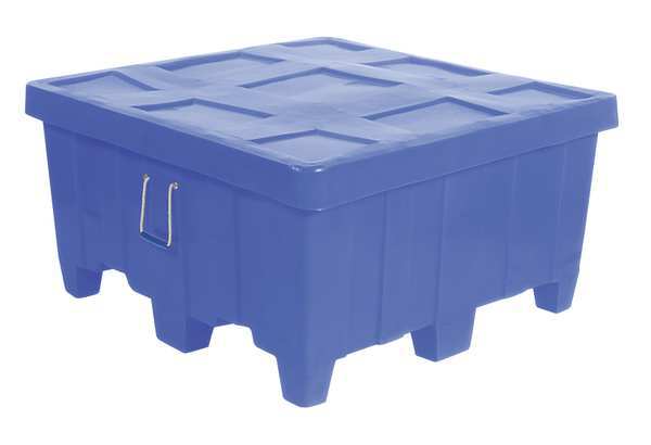 Blue Ribbed Wall Container, Plastic, 18 cu ft Volume Capacity