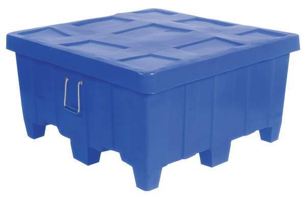 Blue Ribbed Wall Container, Plastic, 18 cu ft Volume Capacity