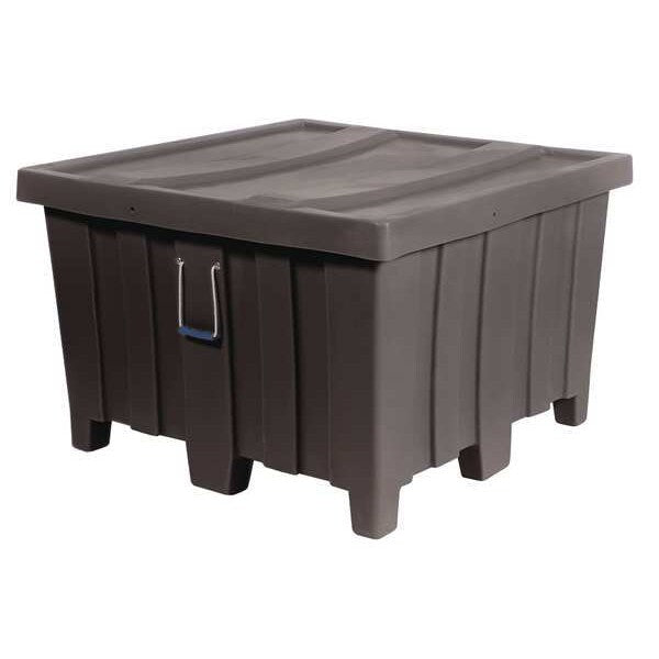 Orange Bulk Container, Plastic, 23 cu ft Volume Capacity