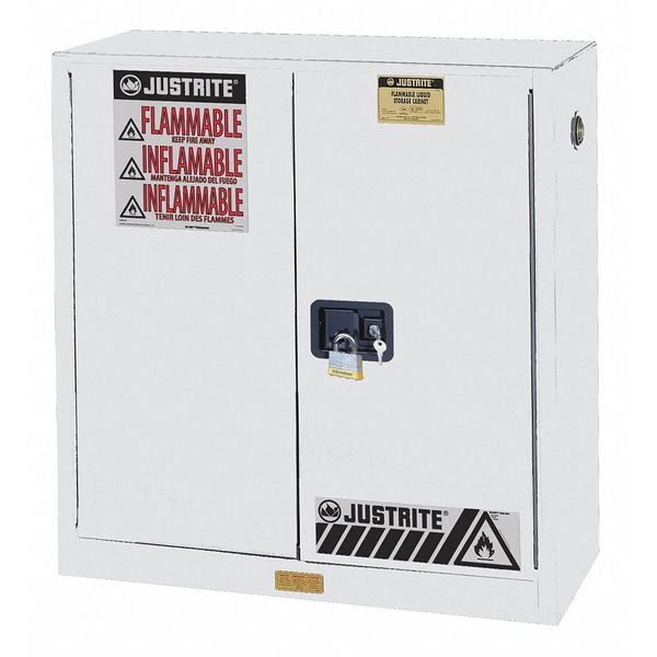 Flammable Safety Cabinet, 30 gal., White