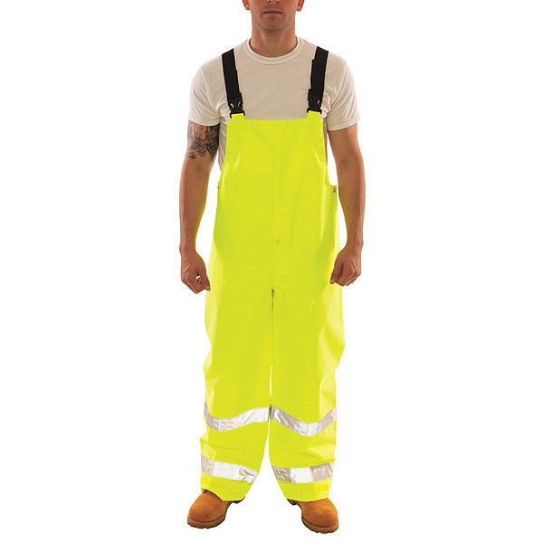 Icon Rain, Bib, Overall, Class, E, Ylw/Green, 2XL
