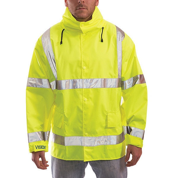 Vision Rain Jacket, Class 3, Type P, Ylw/Green, XL