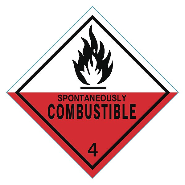 DOT Label, 4 In. W, 4 In. H, Vinyl, PK25