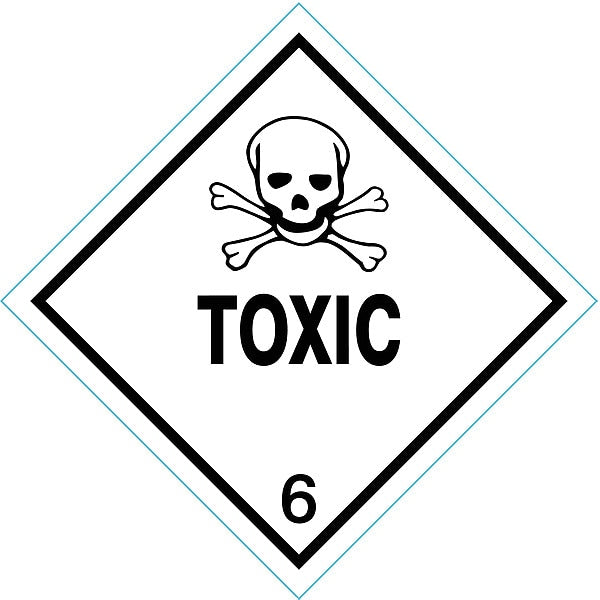 DOT Label, 4 In. H, 4 In. W, Toxic, PK500