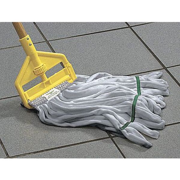 6 in Tube Wet Mop, 16 oz Dry Wt, Quick Change Connection, Cut-End, Blue/Gray, Microfiber