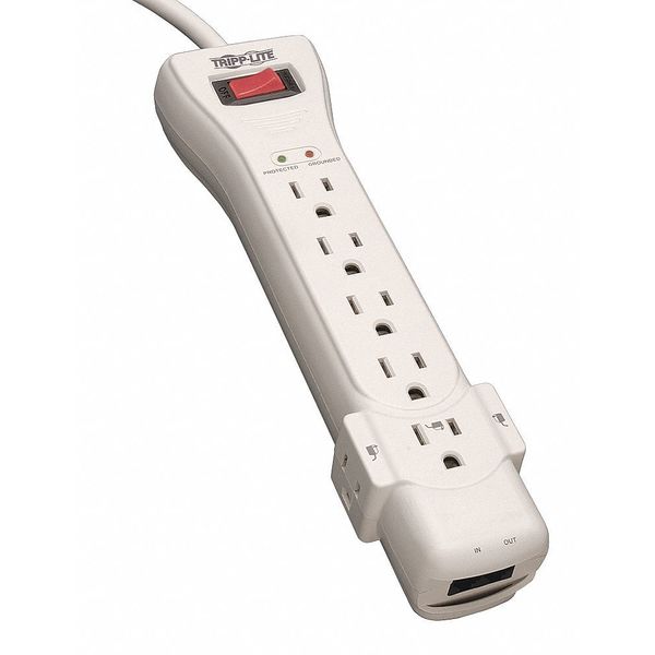 Datacom Surge Protector, 7 Outlet, Gray