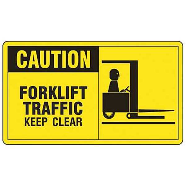 Safety Label, 3 1/2 in H, 5 in W, Vinyl, Horizontal Rectangle, English, LVHR604VSP