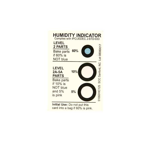 Humidity Indicator, 3 x 2 In. Card, PK125