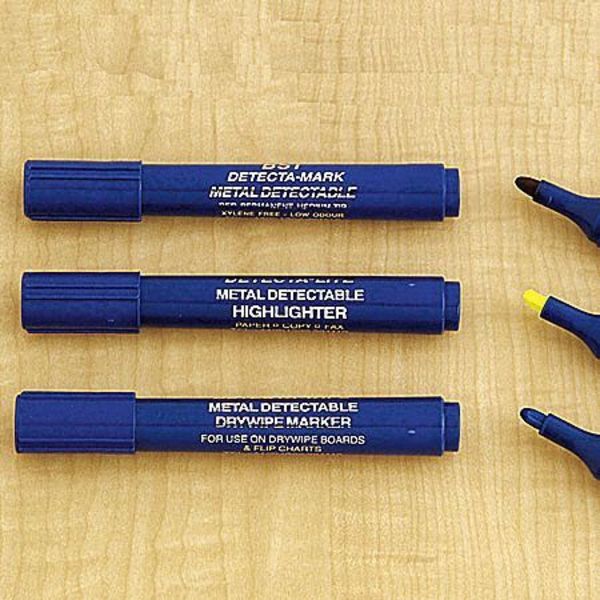Metal Detectable Dry Erase Marker, Black, 10PK