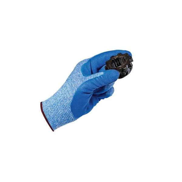 Nitrile Coated Gloves, Palm Coverage, Blue, S, PR