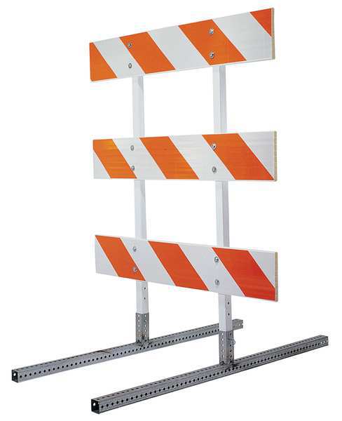 Square Barricade Feet, Silver, 60 In L
