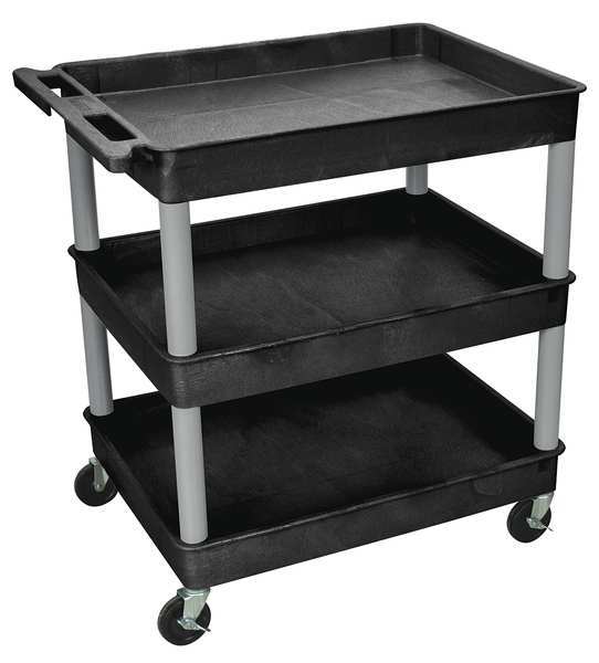 Thermoplastic Resin (Shelf)/High Density Polyethylene (Leg) Flat, 3 Shelves, 400 lb