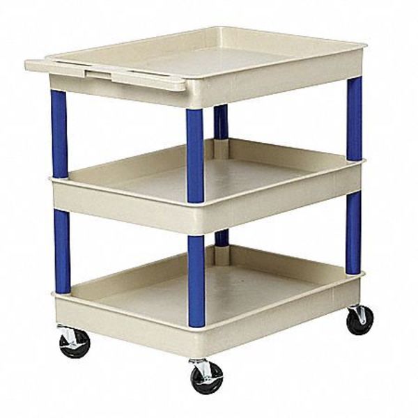 Thermoplastic Resin (Shelf)/High Density Polyethylene (Leg) Flat, 3 Shelves, 400 lb