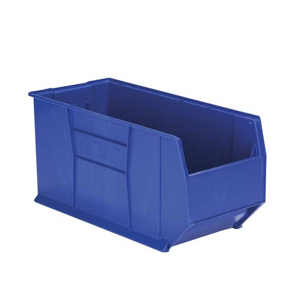 Storage Bin, Blue, Polypropylene, 35 7/8 in L x 23 7/8 in W x 17 1/2 in H, 150 lb Load Capacity