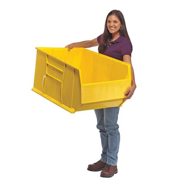 Storage Bin, Blue, Polypropylene, 35 7/8 in L x 23 7/8 in W x 17 1/2 in H, 150 lb Load Capacity