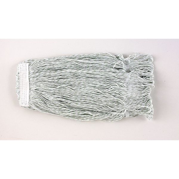 String Wet Mop, 16 oz Dry Wt, Quick Change Connection, Looped-End, Green, PET