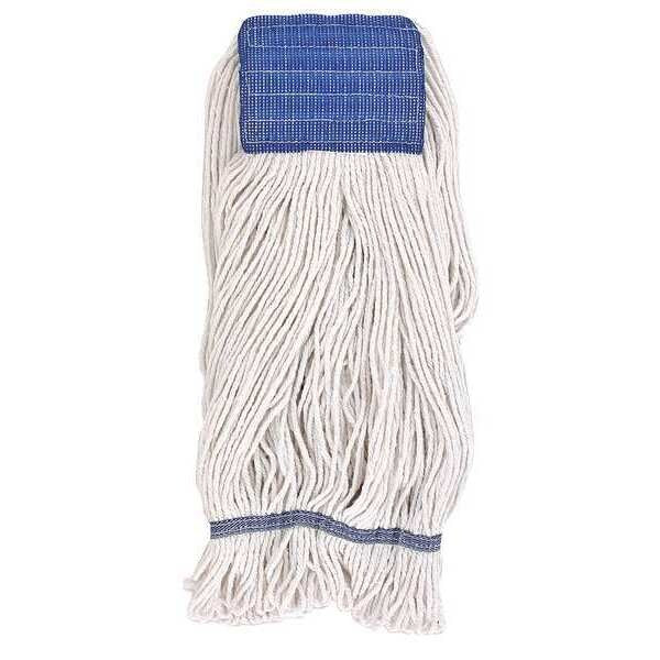 30 in L String Wet Mop, 16 oz Dry Wt, Quick Change Connection, Looped-End, White, PET, 1200S/WHITE