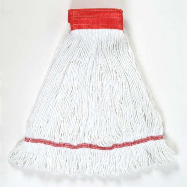 5 in String Wet Mop, 28 oz Dry Wt, Quick Change Connection, Looped-End, Green, PET
