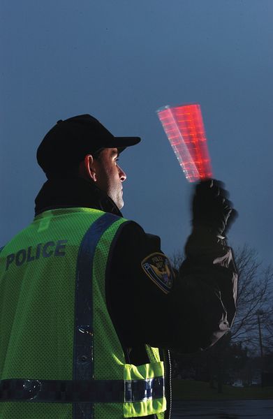 LED 5-Stage Safety Baton, Red/Blue