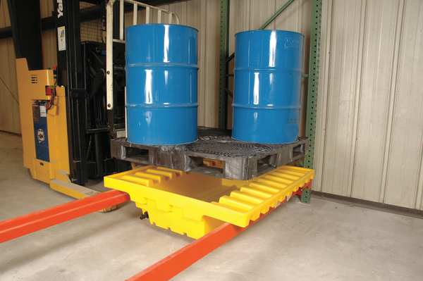 Pallet Rack Containment Sump, 66 gal Spill Capacity, 4 Drum, Determined by Pallet Racking