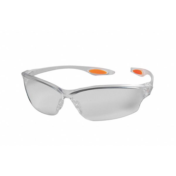 Safety Glasses, Wraparound Clear Polycarbonate Lens, Anti-Fog, Scratch-Resistant
