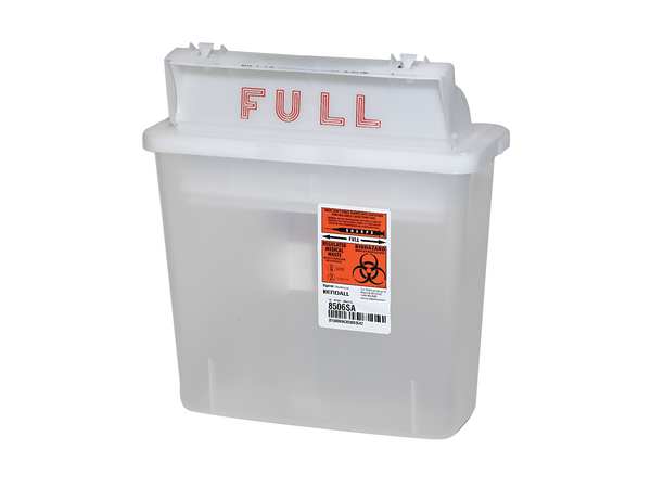 Sharps Container, 1-1/4 Gal., Clear, PK5