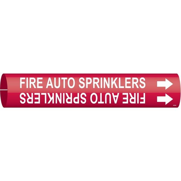 Pipe Marker, Fire Auto Sprinklers, Red, 4059-B