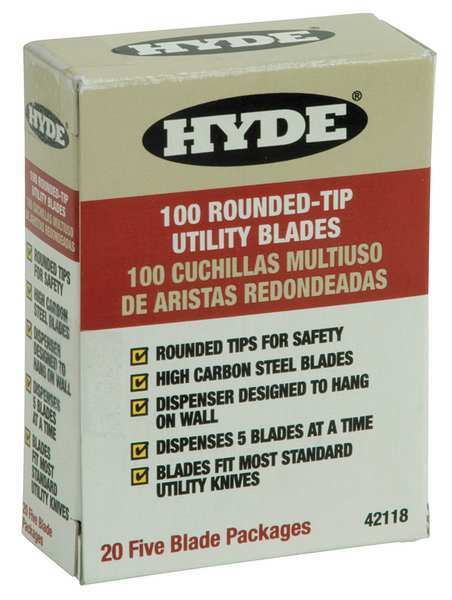 Round Point Safety Blade, W, PK100
