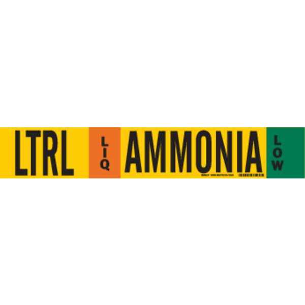 Ammonia Pipe Marker, LTRL, 8In and Above, 59933