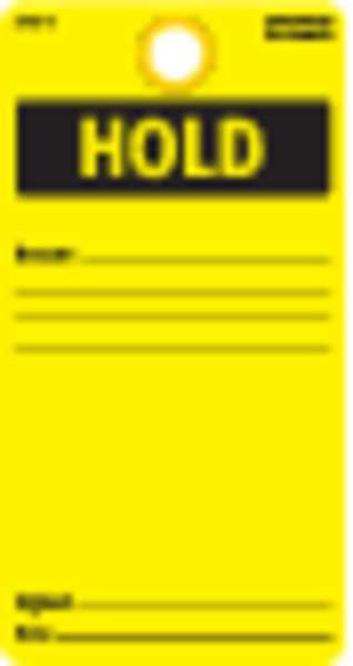 Inspection Tag, 5-3/4 x 3 In, Bk/Yel, PK25