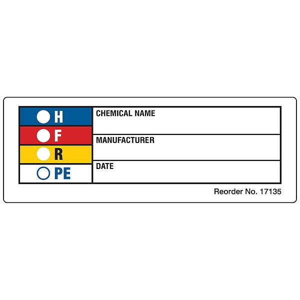 HMIG Label, 1-1/8 In. H, Paper, PK1000