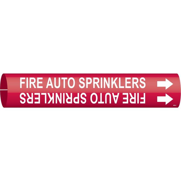 Pipe Marker, Fire Auto Sprinklers, Red, 4059-C