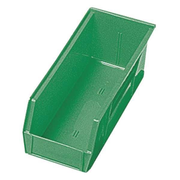 Shelf Storage Bin, Green, Polypropylene, 11 5/8 in L x 2 3/4 in W x 4 in H, 50 lb Load Capacity