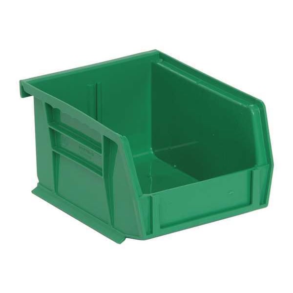 Hang & Stack Storage Bin, Green, Polypropylene, 5 3/8 in L x 4 1/8 in W x 3 in H