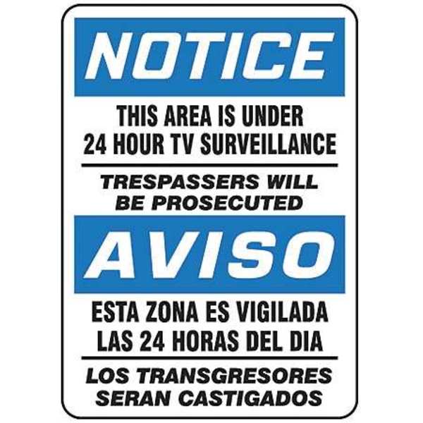 Spanish-Bilingual Notice Sign, 14 in H, 10 in W, Aluminum, Rectangle, English, Spanish, SBMASE812VA