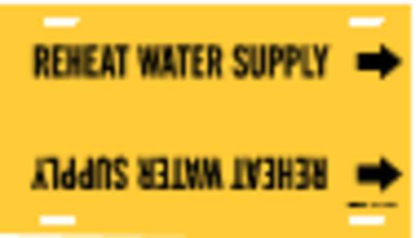 Pipe Mrkr, Reheat Water Supply, 8to9-7/8In